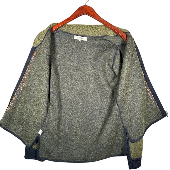 SIMPLY NATURAL DESIGNS Alina Baby Alpaca Embroidered Floral Boucle Knit Cardigan - Picture 12 of 15